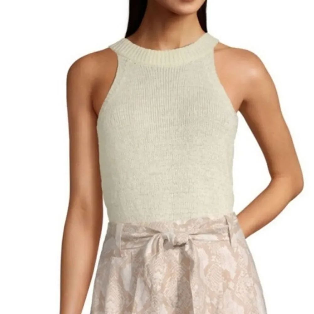 🔺️NWT Worthington Ivory Knit High Neck Lightweight Sleeveless Sweater XLarge